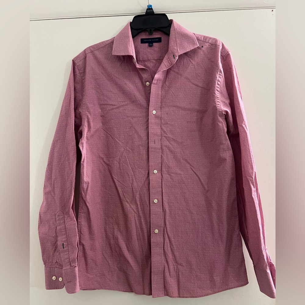 Tommy Hilfiger Men's Pink Button Down Shirt